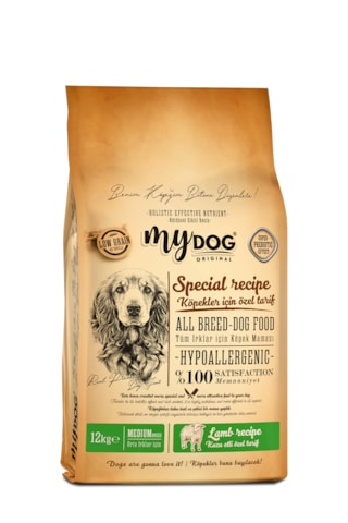 MyDog Original Az Tahıllı Kuzu Etli Orta Irklar İçin Köpek Maması 12kg