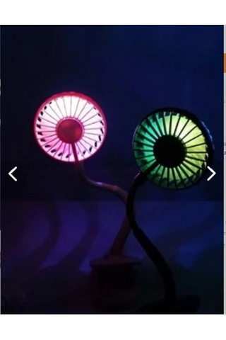 Portatif Işıklı Mini Klipsli Fan 60c65