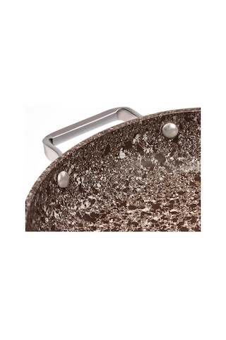 Brioni Stone Age Çizilmez Yanmaz Yapışmaz Terra 22 Cm Sahan Kapaklı Kahverengi