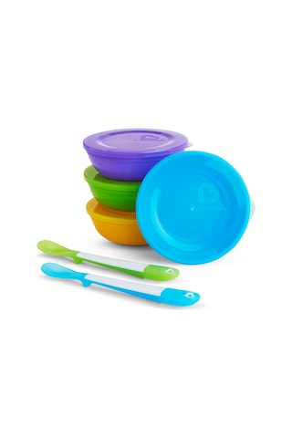 Munchkin Love A Bowls Kaşık & Tabak Seti 4+ Ay Çok Renkli 4'lü Çok Renkli