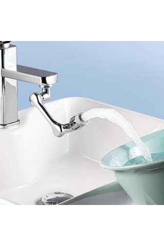 A1 1080 Derece Dönebilen Robotik Kol Musluk Başlığı, Musluk Gümüş