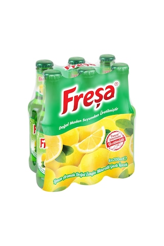 Freşa Limon Aromalı Doğal Zengin Mineralli Gazlı İçecek 4'lü 6 x 200 ML