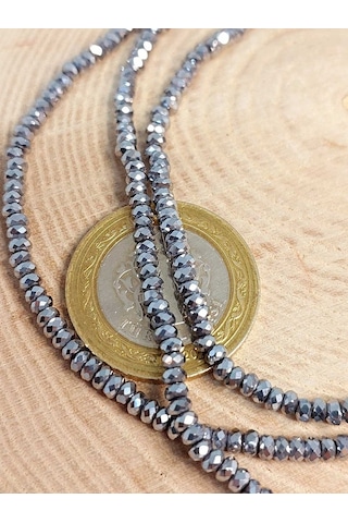 Yasam Tohumu Hematit Taşı Rondela Faset Kesim Dizi 3 1,5 MM 41225 Gümüş