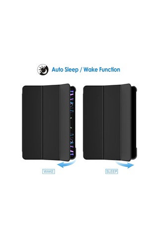 Apple Uyumlu iPad, Pro 11 M4 2024 11 Inç Tablet Flip Smart Standlı Akıllı Kılıf Smart Cover Kapaklı Kılıf