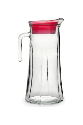 LAV Truva Cam Sürahi Tekli 1,4 L Kulplu Pembe Plastik Kapaklı