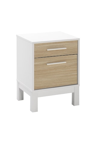 London 2 Çekmeceli Komodin-meşe-beyaz 45x60x45 Cm Gxyxd