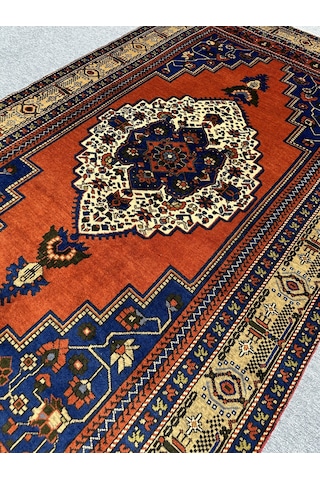 El Dokuma Taşpınar Halısı 175x315 Kavun İçi Kök Boya 6 M2 Halı Turuncu