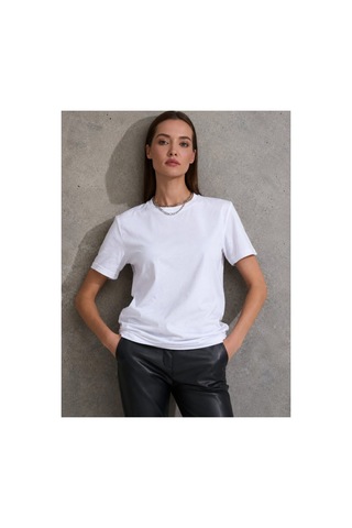 Butik İstanbul Unisex Kısa Kollu Bisiklet Yaka Basic Viskon Bluz Beyaz