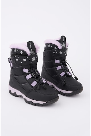 Muggo Tigger İçi Kürklü Bağcıklı Ve Cırtlı Kız Çocuk Bot Siyah