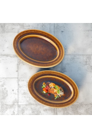 Güral Porselen Valeron 2 Adet 29 Cm Kayık Tabak Reaktif Saura 137 Diğer