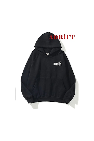 Tarzsokak Unisex Kudüssweatshirt Hoodie Kapşonlu Siyah