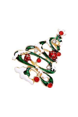 Mücevher İşçiliği Ve Aksesuarları İçin Şenlikli Cazibe İle Parlak Alaşım Noel Ağacı Broş