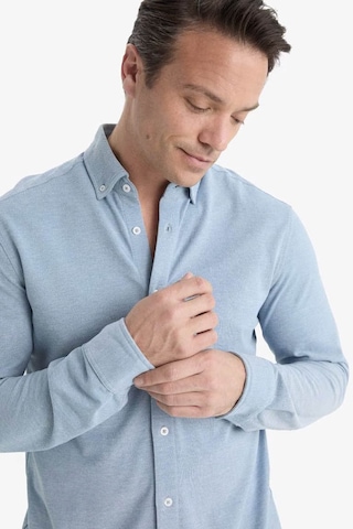 Defacto Regular Fit Polo Yaka Penye Uzun Kollu Gömlek E8067ax25aube422 Mavi