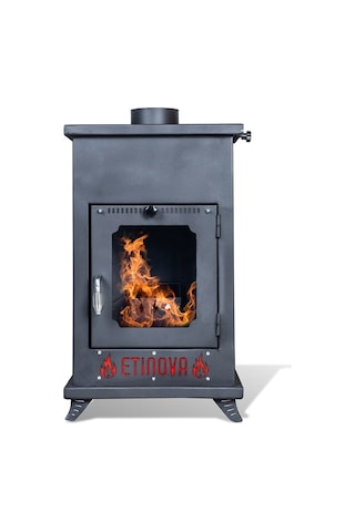 Etinova Eti-k5 Küçük Üç Tarafı Camlı Fırınsız Şömine Tipi Pelet Soba