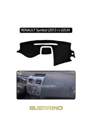 Renault Symbol 2012+ Uzun Torpido Koruma Halısı Siyah Kenar