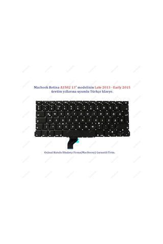 Apple Uyumlu MacBook Retina 13Inch A1502 Klavye Tuş Takımı Tr Türkçe A1502