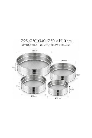 Fida Paslanmaz Un Elek 50 Cm Inox