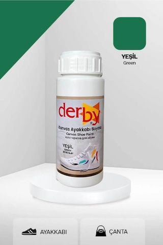 Derby Yeşil Kanvas - Bez / Kumaş Ayakkabı Boyası 100 Ml Yeşil