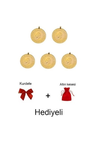 Vıctorıa Gold 5 Adet Çeyrek Altın Eski Tarihli Kulplu 22 Ayar