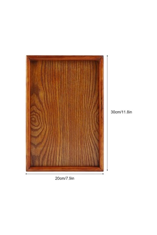 Servis Tepsisi, Dikdörtgen Ahşap Çay Tepsisi Otel Ev Mutfak Tepsileri Atıştırmalık Tepsisi Kahvaltı Tepsisi Gıda Saklama Kabı 30 20cm