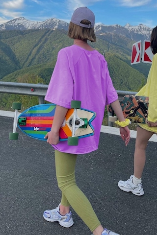 Madmext Lila Oversize Basic Kadın Tişört-lila Lila