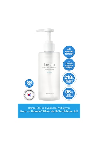 Luvum Kuru ve Hassas Ciltler İçin Nazik Temizleme Jeli Luvum Hyaluronic Moisture Cleanser 200 ml
