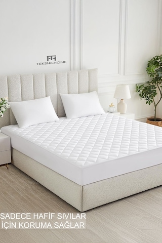 %100 Mikrofiber Kapitone Yatak Koruyucu Alez Full Kenar Çarşaf Fitted Tek Çift Battal Bebek Beyaz