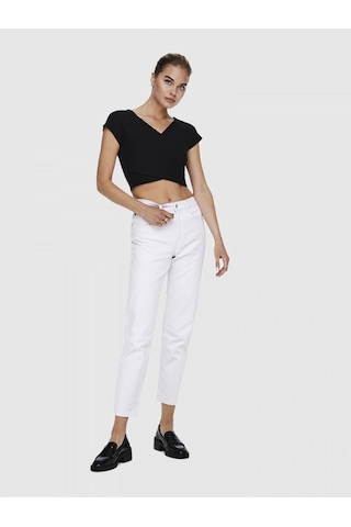Only Kadın Siyah Short Top Çapraz Crop - 15230889 001