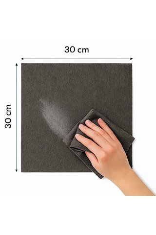 Nobera Premium Koyu Gri Keçe Sihirli Temizlik Bezi 30x30 Cm Gri