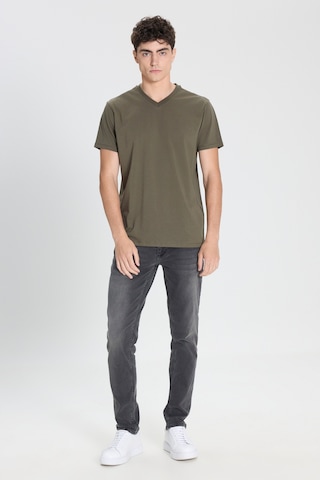 Ac&Co / Altınyıldız Classics Slim Fit Dar Kesim V Yaka Pamuklu Erkek Tişört Haki