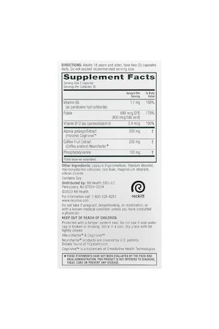 Neurıva Ultra Brain Brain & Cognitive Focus & Memory Phosphatidylserine B6-b12 Folate 60 Cap