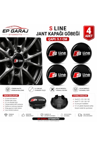 Audi S Line Jant Kapağı Göbeği 5.1 Cm 4 Lü Set