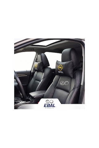 Opel Logolu Oto Koltuk Boyun Yastığı 2 Parça Tüm Modeller İçin Uygundur Siyah