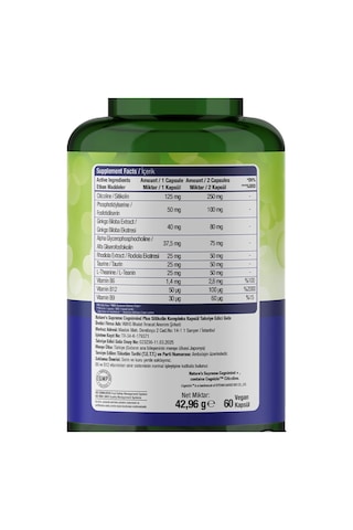 Nature's Supreme Cognimind Plus 60 Kapsül