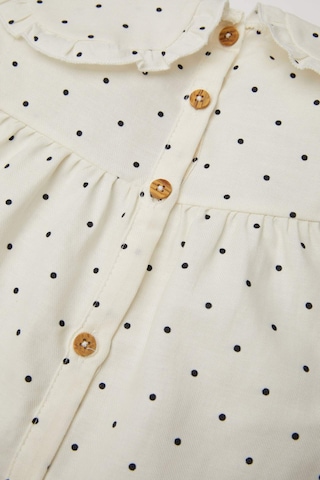 DeFacto Kız Bebek Büyük Yaka Puantiye Twill Uzun Kollu Gömlek D3046A524WNER99 Ekru
