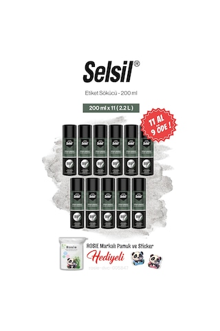 11 Al 9 Öde Selsil Etiket Sökücü 200 Ml Ve Rosie Pamuk