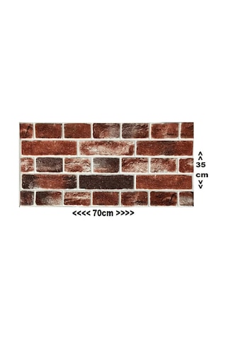Kendinden Yapışkanlı Çok Renkli Taş Tuğla Desen Salon Ofis Duvar Kağıdı Paneli 70x35cm 1 Adet W149