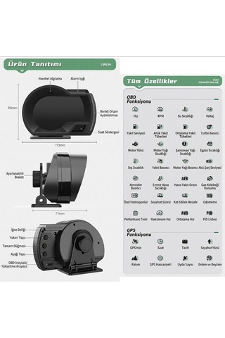 Volkswagen Caddy Iv 2015-2020 Uyumludur Obd2 Gps Hız Devir Gösterge Ekranı