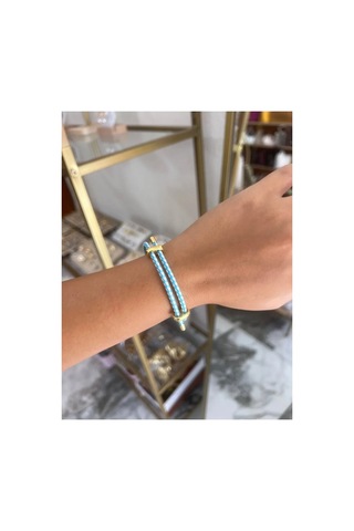Linalya Jewelry Örme İp Bileklik Mavi - Model 200