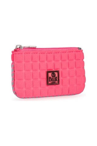 Bilik Deri Scuba Bozuk Paralık Pembe Kadın Cüzdan Zip Pembe