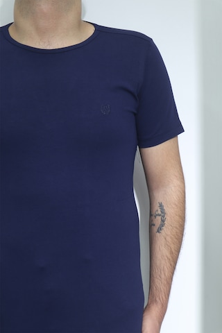 Santa Dmctekstil Erkek Düz Spor Kesim Dar Kalıp Bisiklet Yaka Basic T-shirt Lacivert