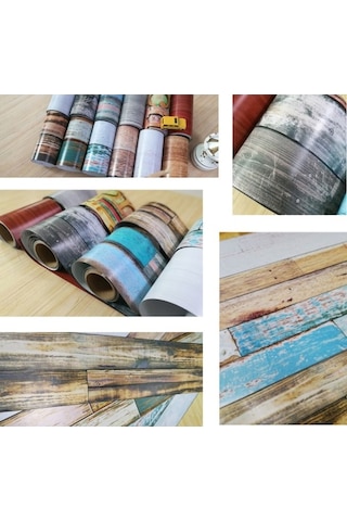 Dancemonkey Su Yalıtımlı Kendinden Yapışkanlı Ahşap Desenli Pvc Duvar Kağıdı - 5m X 20cm Su Geçirmez Desenli Ahşap Duvar Kağıdı Diğer