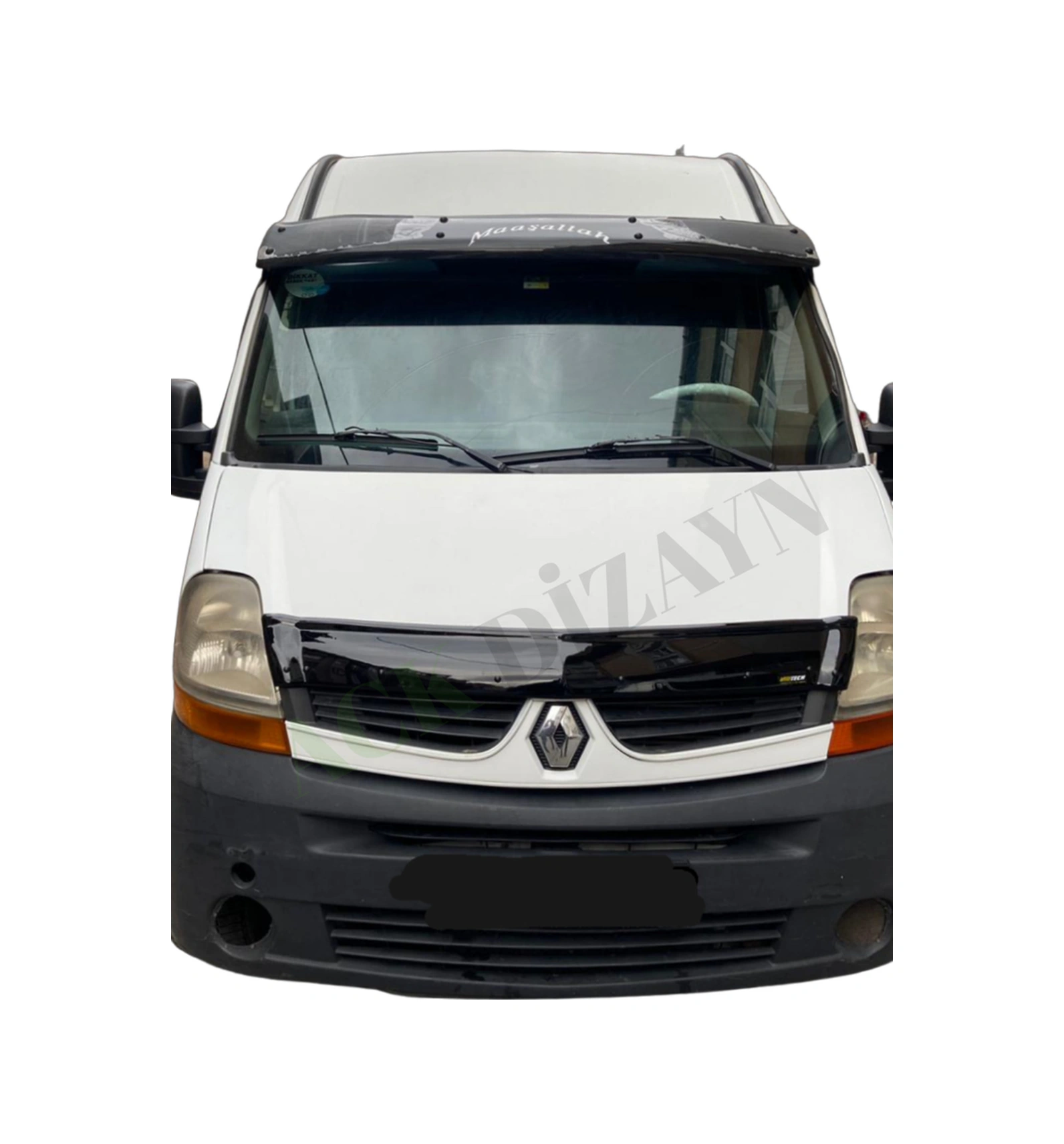 Renault Master 1997-2010 Araca Özel Kaput Rüzgarlığı A+ Pianoblack 4mm