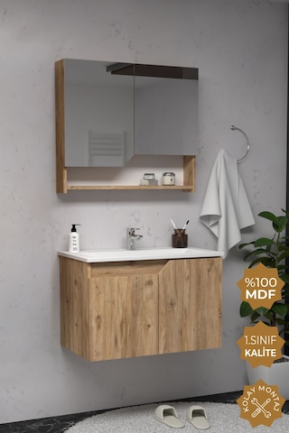 Teta Home Napoli 65 Cm Mdf Banyo Dolabı Seti Atlantik Çam Atlantik Çam