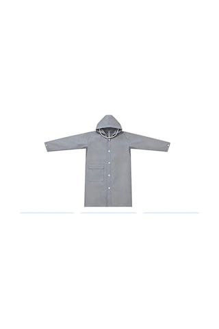 Lilymoon Su Geçirmez Kapüşonlu Siperlikli Unisex Yağmurluk Gri
