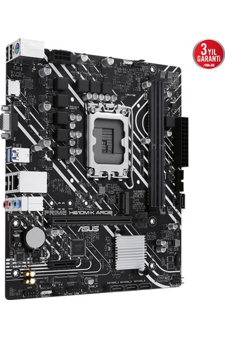 Asus Prıme H610m-k Argb Ddr5 5600mhz M.2 Hdmı Vga Matx 1700p