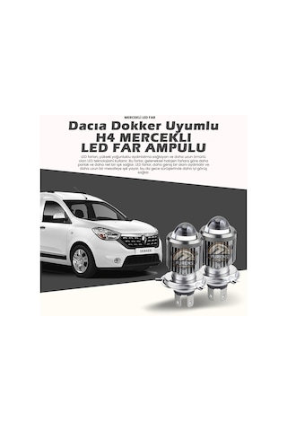 Dacia Dokker Için Uyumlu Şimşek Etkili Mercekler Led Xenon Far Çift Renk