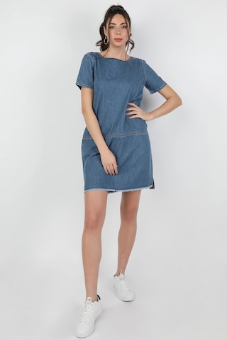 Kadın Kot Elbise Açık Mavi Çok Renkli