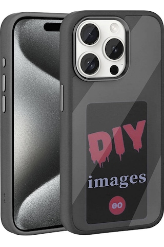 Zore Apple Uyumlu iPhone 15 Pro Kılıf Ekranı Yansıtan Akıllı Nfc Kapak - Gri Gri