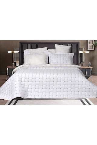 Alyans Ekru Mikro Tek Kişilik Yatak Örtüsü